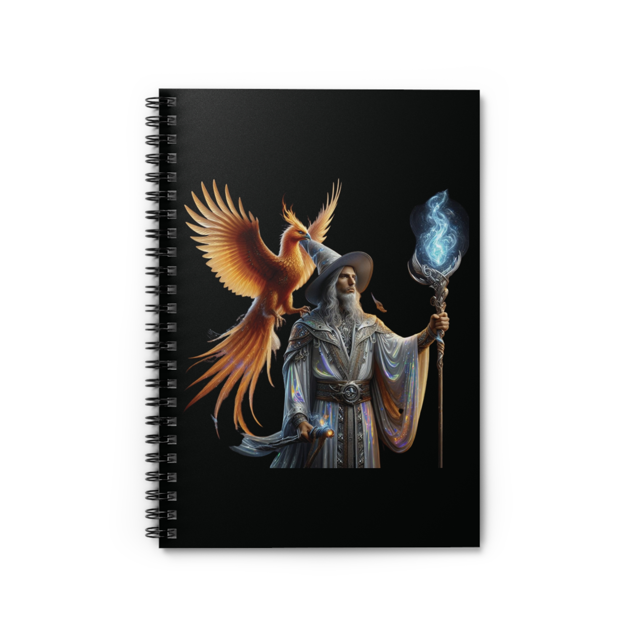 Wizard & Phoenix Spiral Notebook — Ruled Fantasy Journal for Writers & Gamers